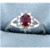 African Ruby ring with diamonds