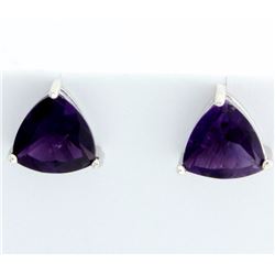 Large Amethyst Stud Earrings