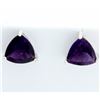 Image 1 : Large Amethyst Stud Earrings