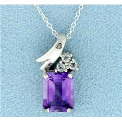 Amethyst and White Topaz Necklace