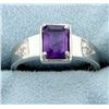 Image 1 : Sleek 1ct Amethyst Ring with Diamonds