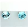 Huge Sky Blue Topaz Stud Earrings