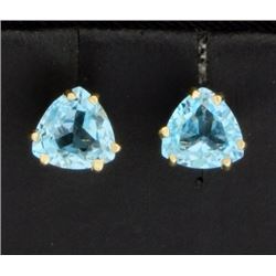 Blue Topaz Stud Earrings