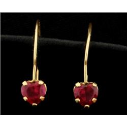 Ruby Heart Earrings