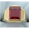 Image 1 : Men's 5ct Lab Ruby Ring