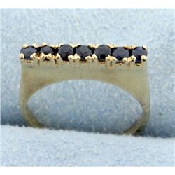 Straight line ring with Sapphires