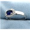 Image 2 : Sterling silver ring with Lab Sapphire