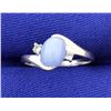 Star Sapphire & white Sapphire Ring