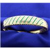 Emerald and Diamond Hinged Bangle, 2.25" in Diameter, 14K bracelet
