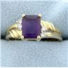 Image 1 : Amethyst and Diamond Ring