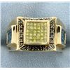 1.75ct Total Weight Fancy Blue & Yellow Diamond Ring