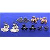Five Pair of Vintage Sterling Silver Screw Back Earrings