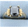 Synthetic Black Sapphire Ring