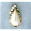 Diamond, Emerald, & Pearl Pendant