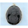 Antique Black Mourning Cameo Pendant