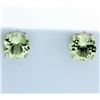 Green Amethyst Stud Earrings