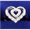 Diamond and Sterling Silver Heart Ring