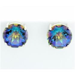 Huge Blue Mystic Topaz Stud Earrings