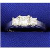 Image 1 : 1ct Total Weight Three Stone Princess Cut Diamond Ring