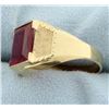 Image 2 : Men's 5ct Lab Ruby Ring