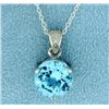 Image 1 : Large Blue Topaz with Diamond Pendant