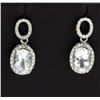 Image 1 : Oval Aquamarine and Diamond Dangle Earrings