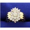 Image 1 : 1 Carat Ladies Diamond Cluster ring in 14k Yellow Gold