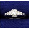 Image 1 : Platinum .45ct Total Weight Diamond Ring