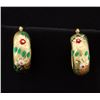 Image 1 : 14K Enamel Flower Earrings
