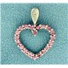 Pink Topaz & Diamond Heart Pendant