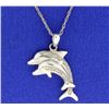 Image 1 : Diamond Dolphin Pendant and Chain