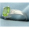 Image 2 : Oval 1.85ct Peridot Ring with Diamonds