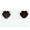 Image 1 : Large Garnet Heart Earrings