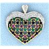 Image 1 : Ruby Emerald and Sapphire 10k pendant