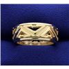 Image 1 : 14k Yellow Gold & White Gold 8mm Wide Band