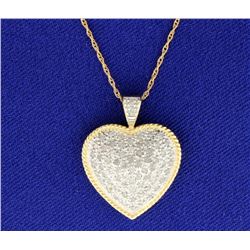 Diamond Tutone 1 CT Heart Pendant