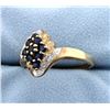 Image 2 : Sapphire & Diamond 14k Yellow Gold Ring