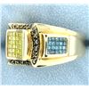 Image 2 : 1.75ct Total Weight Fancy Blue & Yellow Diamond Ring