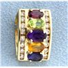 Image 1 : Diamond & Gemstone Slide for Omega or Chain Necklace