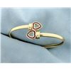 Image 1 : Ruby Heart Bangle Bracelet