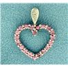 Pink Topaz & Diamond Heart Pendant