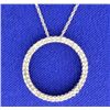 Image 1 : 1/4ct TW Diamond Circle Pendant with Chain