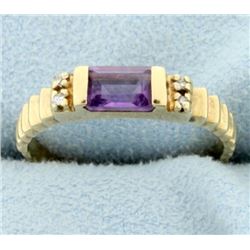 Amethyst and Diamond Ring