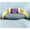 Image 1 : Amethyst and Diamond Ring