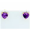 Image 1 : Heart Shaped Amethyst Stud Earrings