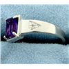 Image 2 : Sleek 1ct Amethyst Ring with Diamonds