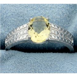 Classic 1.5ct Oval Citrine Ring with Diamonds