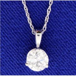 3/4 carat diamond solitaire pendant with chain