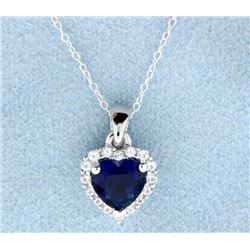 Sterling silver pendant with Lab Sapphire