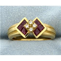 Ruby & Diamond Deco Style Ring